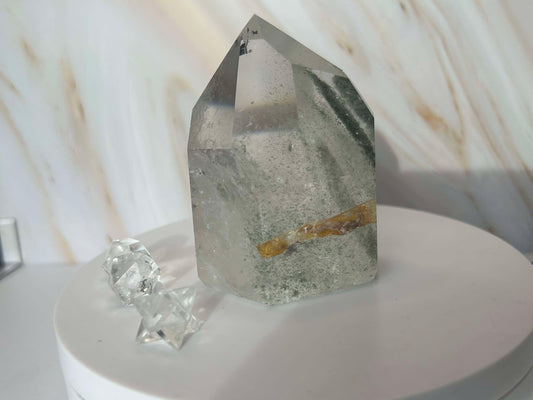 Garden Quartz Lodilite Point Crystal Meditation Crown Root Chakra Altar Decor Stone Nature Inspired Gift Nature Lover Gift Scorpio Gift