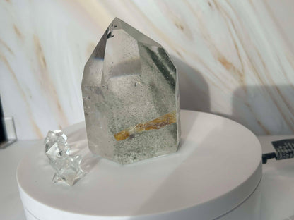 Garden Quartz Lodilite Point Crystal Meditation Crown Root Chakra Altar Decor Stone Nature Inspired Gift Nature Lover Gift Scorpio Gift