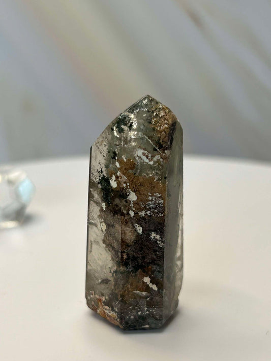 Garden Quartz Lodilite Point Crystal Meditation Crown Root Chakra Altar Decor Stone Nature Inspired Gift Nature Lover Gift Scorpio Gift