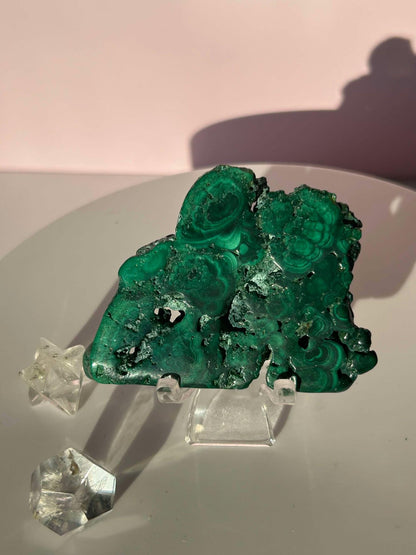 Malachite Free Form Crystal Heart Chakra April May Crystal Taurus Mother Earth Day Best Friend New School Gift New Business Gift Home