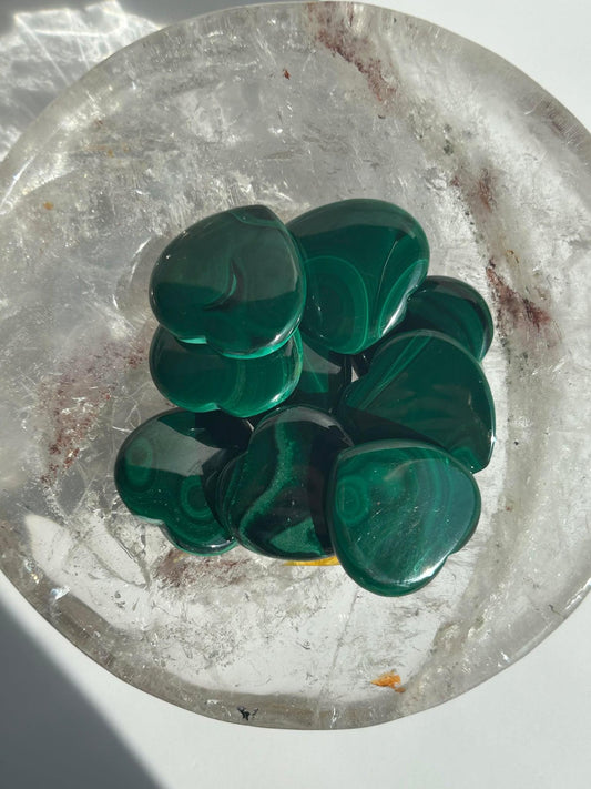 Malachite Mini Heart Crystal Heart Chakra April May Crystal Taurus Mother Earth Day Best Friend New School Gift New Business Gift Home Decor