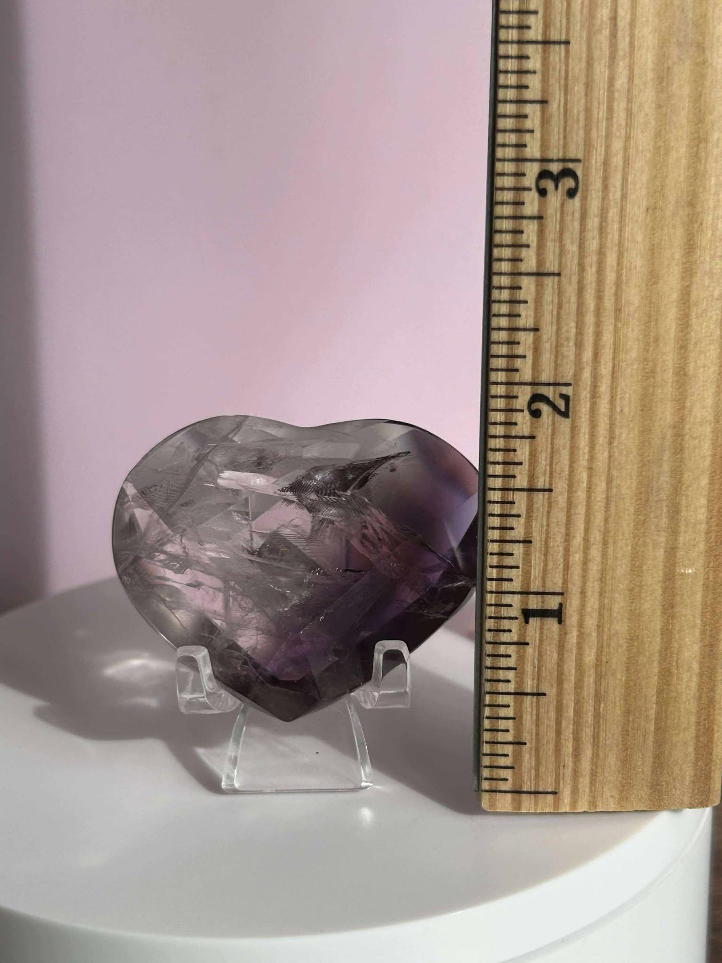 Amethyst Facet Heart Carving Anniversary Gift Mom To Be Gift Meditation Altar Room Decor Baby Shower Breakup Divorce Gift Calming Crystals