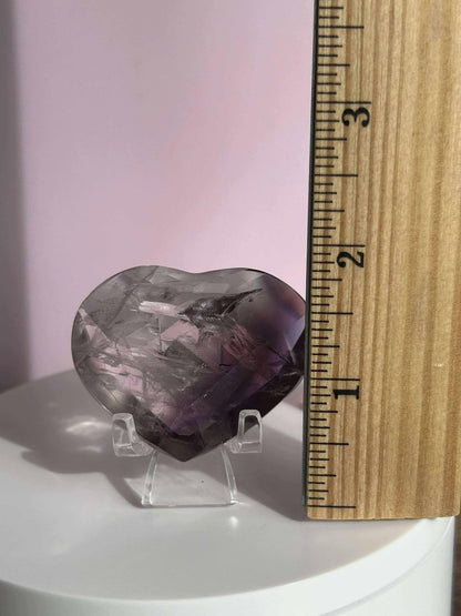 Amethyst Facet Heart Carving Anniversary Gift Mom To Be Gift Meditation Altar Room Decor Baby Shower Breakup Divorce Gift Calming Crystals