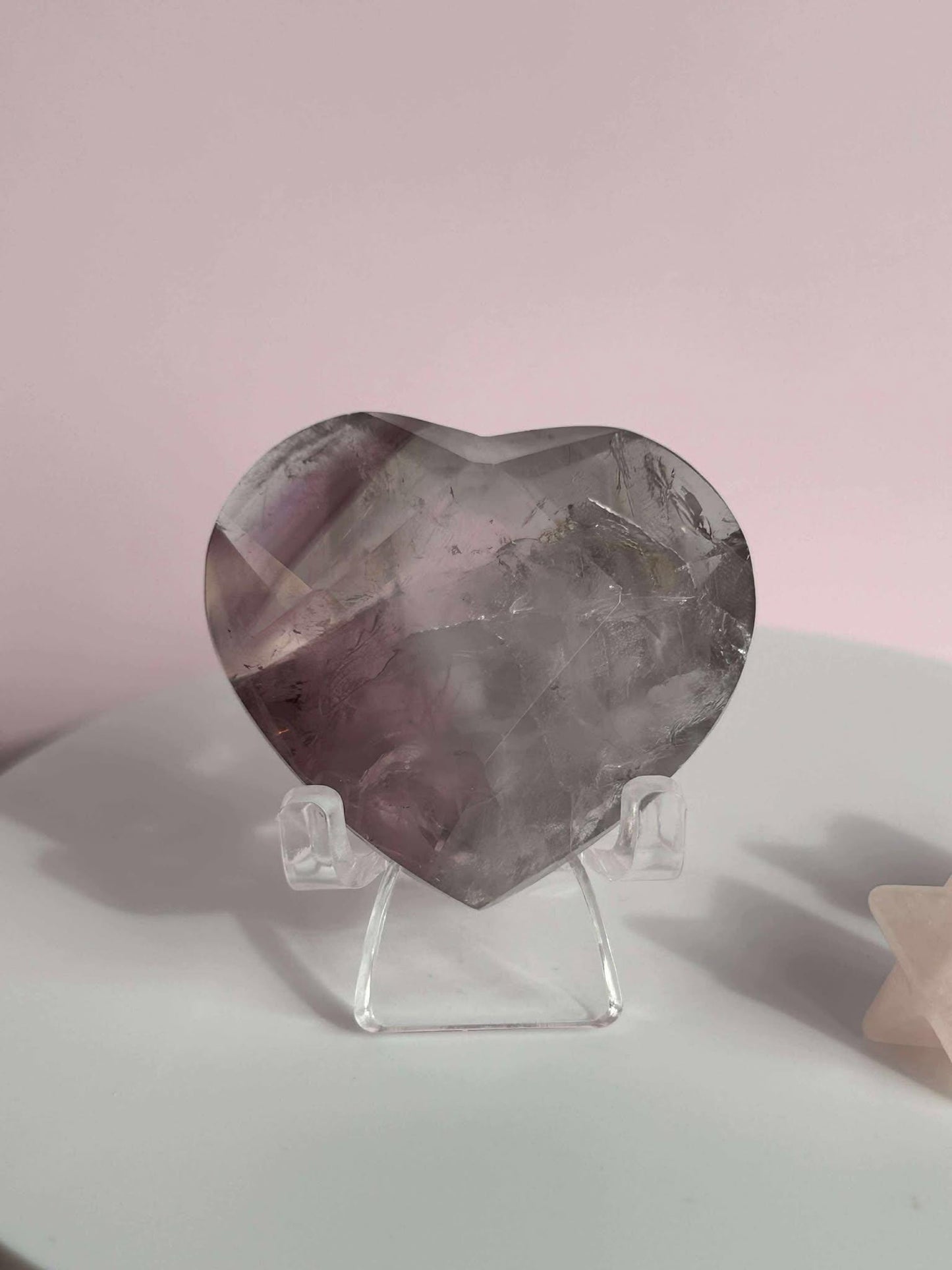 Amethyst Facet Heart Carving Anniversary Gift Mom To Be Gift Meditation Altar Room Decor Baby Shower Breakup Divorce Gift Calming Crystals