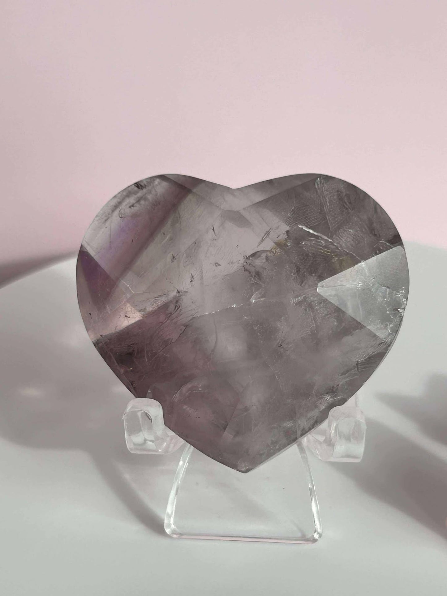 Amethyst Facet Heart Carving Anniversary Gift Mom To Be Gift Meditation Altar Room Decor Baby Shower Breakup Divorce Gift Calming Crystals
