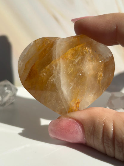 Golden Healer Quartz Heart Solar Plexus Chakra Meditation Crystal Gift Home Decor Reiki Positive Vibes Stone Love Nature Lover Crystals Gift