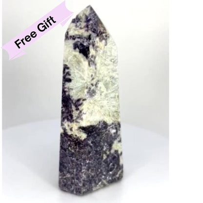 Citrine Lepidolite Crystal Point Solar Plexus Third Eye Meditation Feng Shui Libra Crystal Home Warming Student Teacher Baby Shower Gift