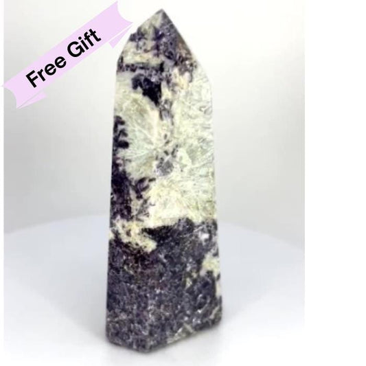 Citrine Lepidolite Crystal Point Solar Plexus Third Eye Meditation Feng Shui Libra Crystal Home Warming Student Teacher Baby Shower Gift
