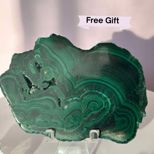 Malachite Slab Crystal Heart Chakra April May Crystal Taurus Mother Earth Day Best Friend New School Gift New Business Gift Home Decor
