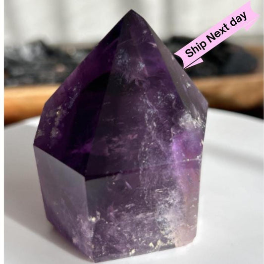Amethyst Crystal Point Meditation Crown Chakra February Aquarius Crystal Home Warming Best Friend Baby Shower Gift Mom Wife Goddess Crystal