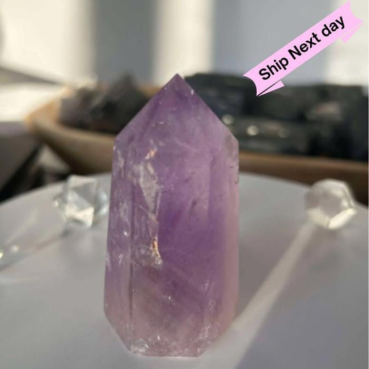 Amethyst Crystal Point Meditation Crown Chakra February Aquarius Crystal Home Warming Best Friend Baby Shower Gift Mom Wife Goddess Crystal