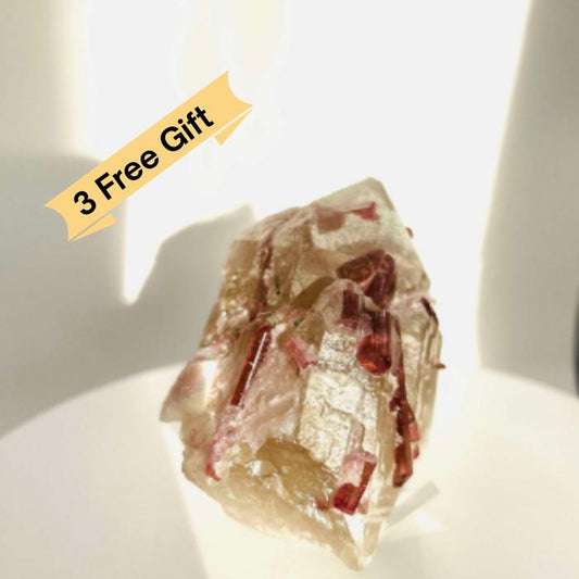 Citrine Pink Tourmaline Feng Shui Solar Plexus Heart Chakra Collector Piece October Crystal Breakup Gift Home decor New beginning New love