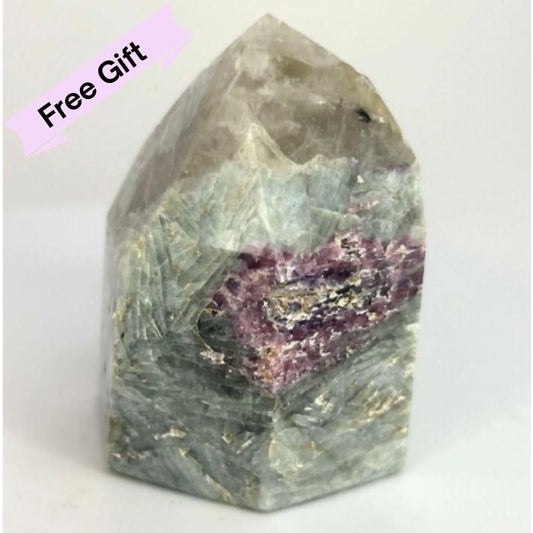 Citrine Lepidolite Crystal Point Solar Plexus Third Eye Meditation Feng Shui Libra Crystal Home Warming Student Teacher Baby Shower Gift
