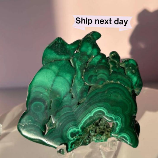 Malachite Free Form Crystal Heart Chakra April May Crystal Taurus Mother Earth Day Best Friend New School Gift New Business Gift Home Decor