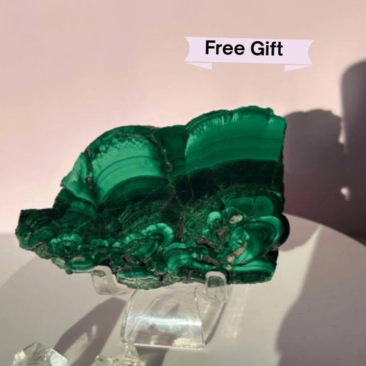 Malachite Slab Crystal Heart Chakra April May Crystal Taurus Mother Earth Day Best Friend New School Gift New Business Gift Home Decor