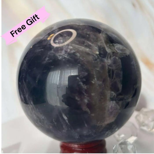 Amethyst Crystal Sphere Meditation Crown Chakra February Aquarius Crystal Home Warming Best Friend Gift Mom to be Altar decor Crystal Gift