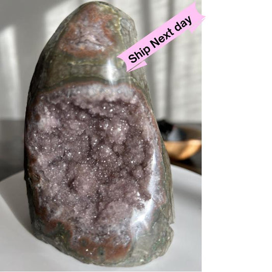 Amethyst Geode Meditation Crown Chakra February Aquarius Crystal Home Warming Best Friend Baby Shower Gift Mom Wife Goddess Crystal Gift