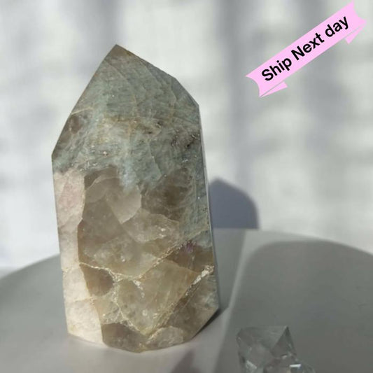 Citrine Lepidolite Crystal Point Solar Plexus Third Eye Meditation Feng Shui Libra Crystal Home Warming Student Teacher Baby Shower Gift