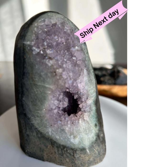 Amethyst Geode Meditation Crown Chakra February Aquarius Crystal Home Warming Best Friend Baby Shower Gift Mom Wife Goddess Crystal Gift