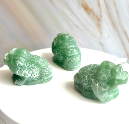 Money Toad Green Aventurine Carving Green Stone Heart Chakra Feng Shui Dorm Bedroom Home Decor Gift New Mom New to Crystals New Love New Job