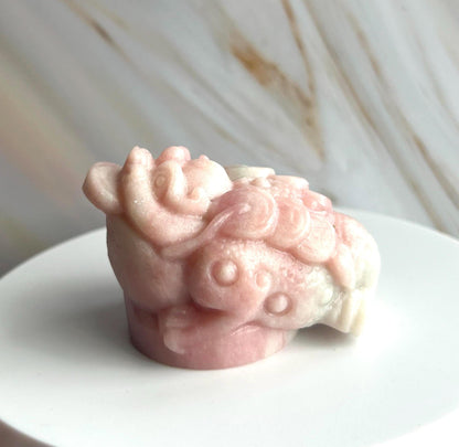 Money Toad Pink Opal Carved Feng Shui Home Decor Crystal Lover birthdays housewarmings Gift Office Desk Bedroom Bridesmaid Baby Shower