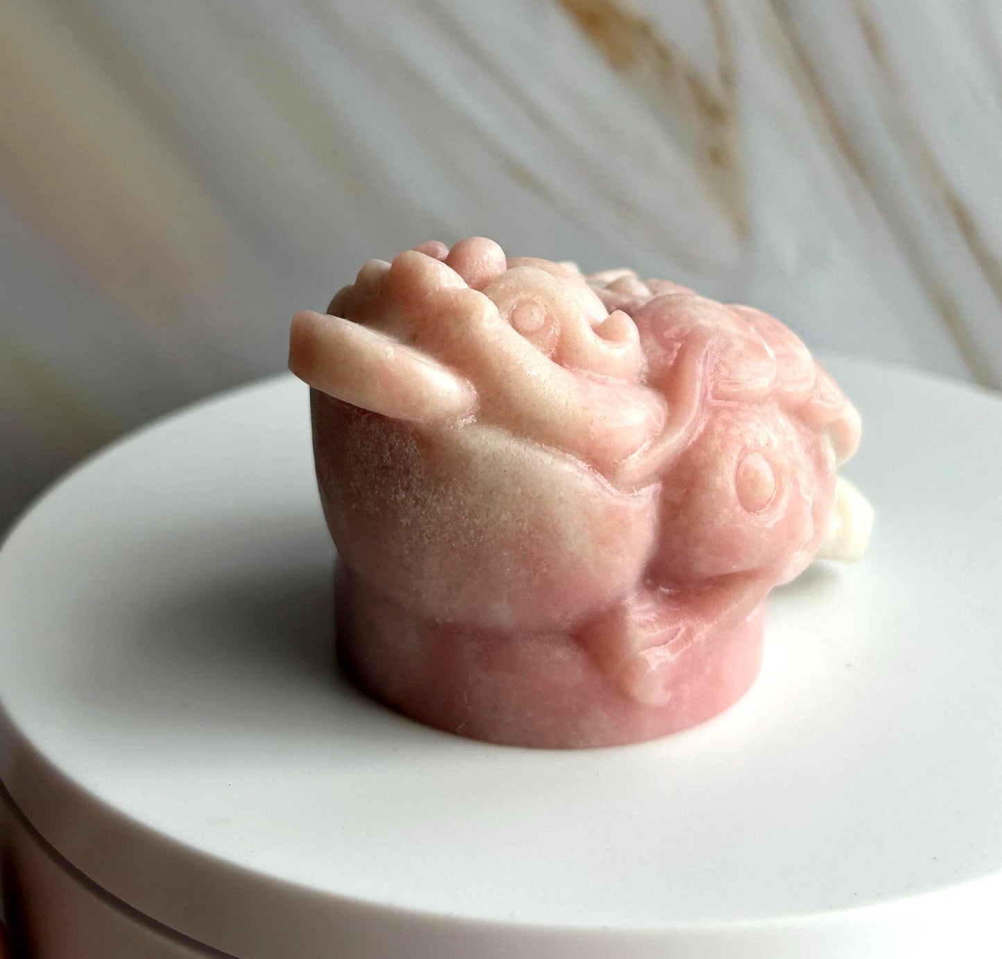 Money Toad Pink Opal Carved Feng Shui Home Decor Crystal Lover birthdays housewarmings Gift Office Desk Bedroom Bridesmaid Baby Shower