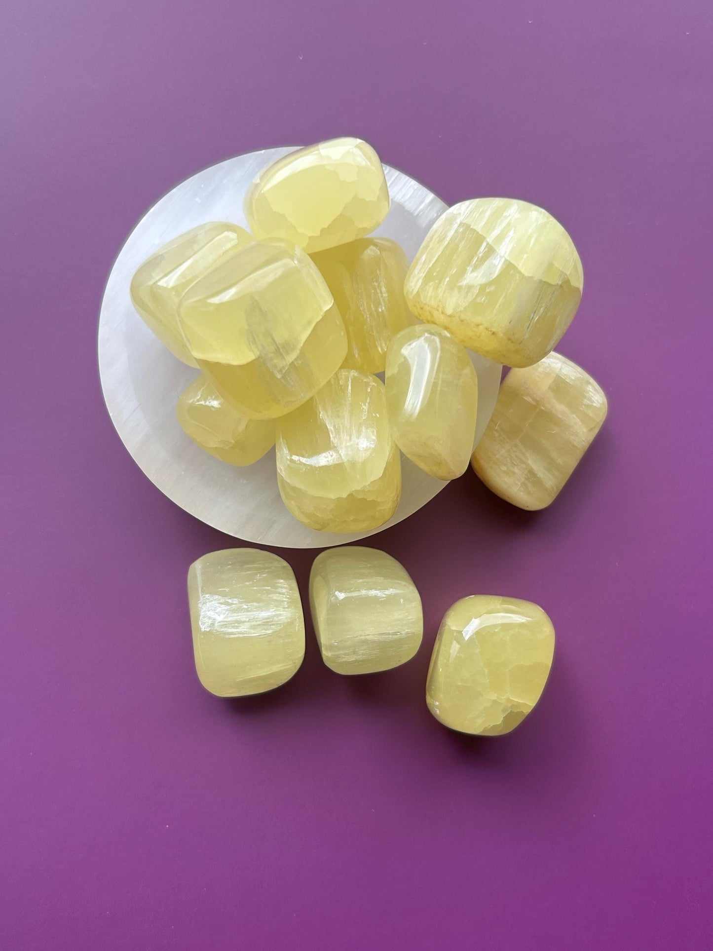 Lemon Calcite Polished Crystal Tumbled Stone Unique Bright Yellow Home Dorm Room Decor Anniversary Baby Shower Gift New To Crystal Christmas