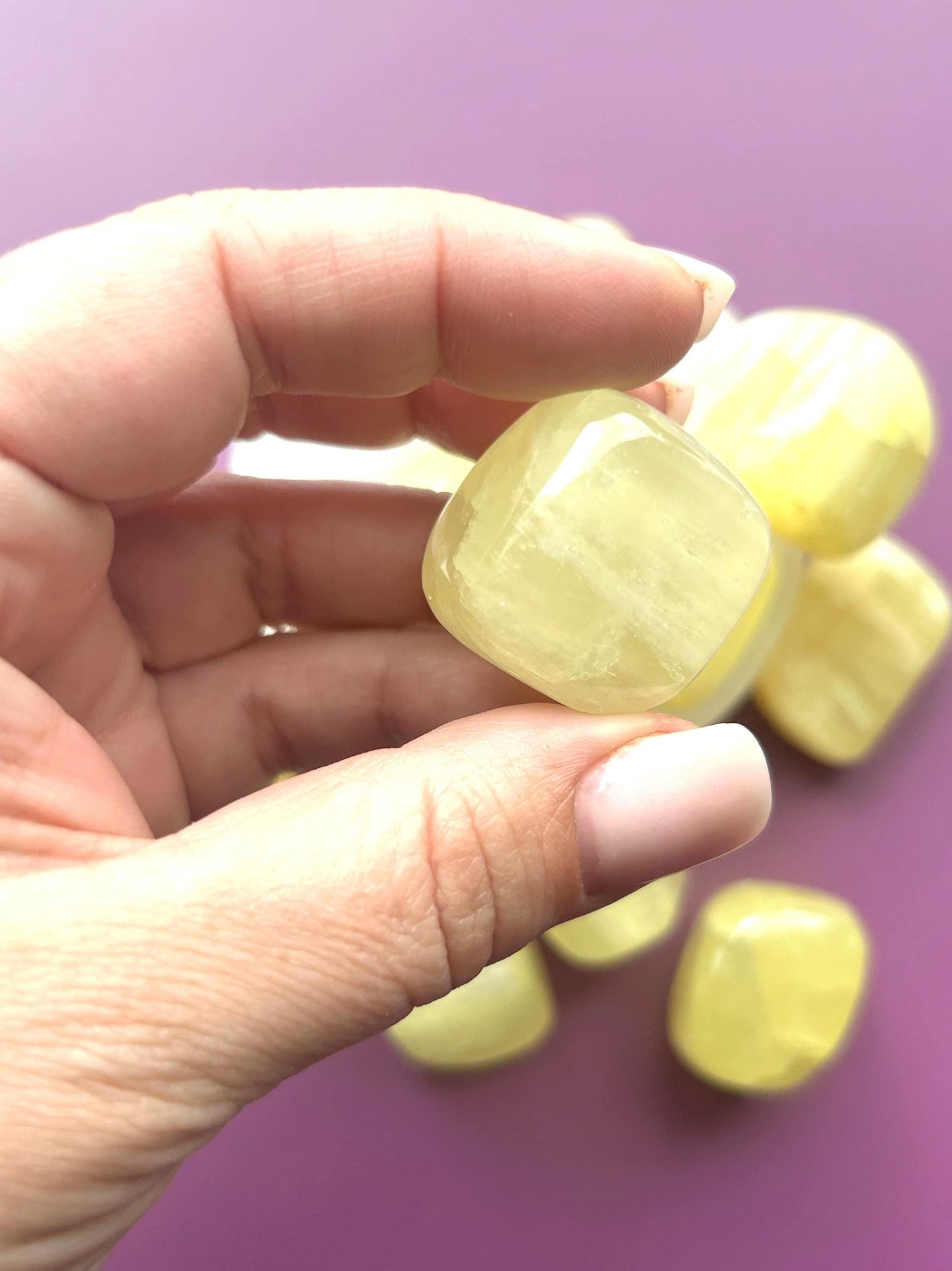 Lemon Calcite Polished Crystal Tumbled Stone Unique Bright Yellow Home Dorm Room Decor Anniversary Baby Shower Gift New To Crystal Christmas