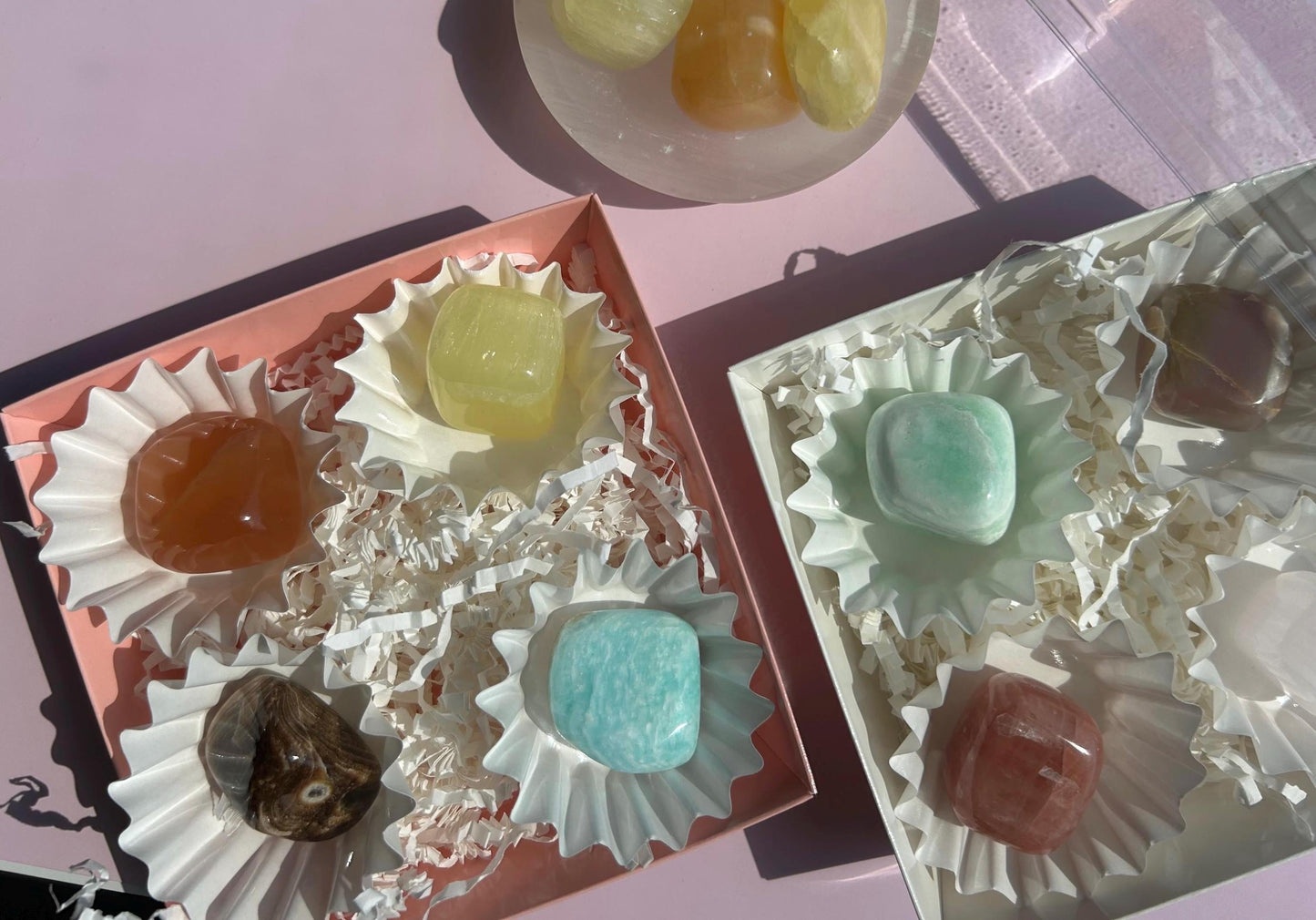 Caribbean Calcite Polished Crystal Tumbled Stone Calm Blue Decorative Accent home  Bathroom display gift Baby shower gift Bridesmaid Gift