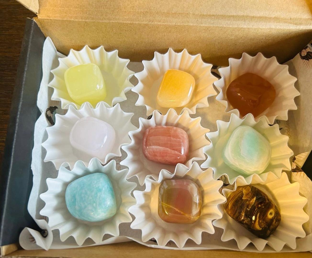 Honey Calcite Polished Crystal Tumbled Stone Unique Honey decorative accent home altar desk shelf display gift mom sister bridesmaid gift