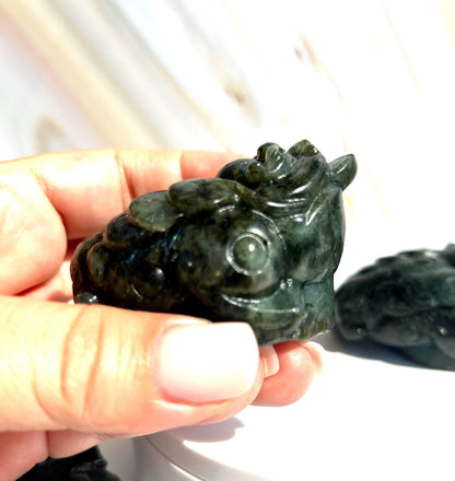 Money Toad Labradorite Crystal Carving Decorative Home Decor Feng Shui  Office Desk Bedroom Dorm Altar Best Friend Gift for New Beginning