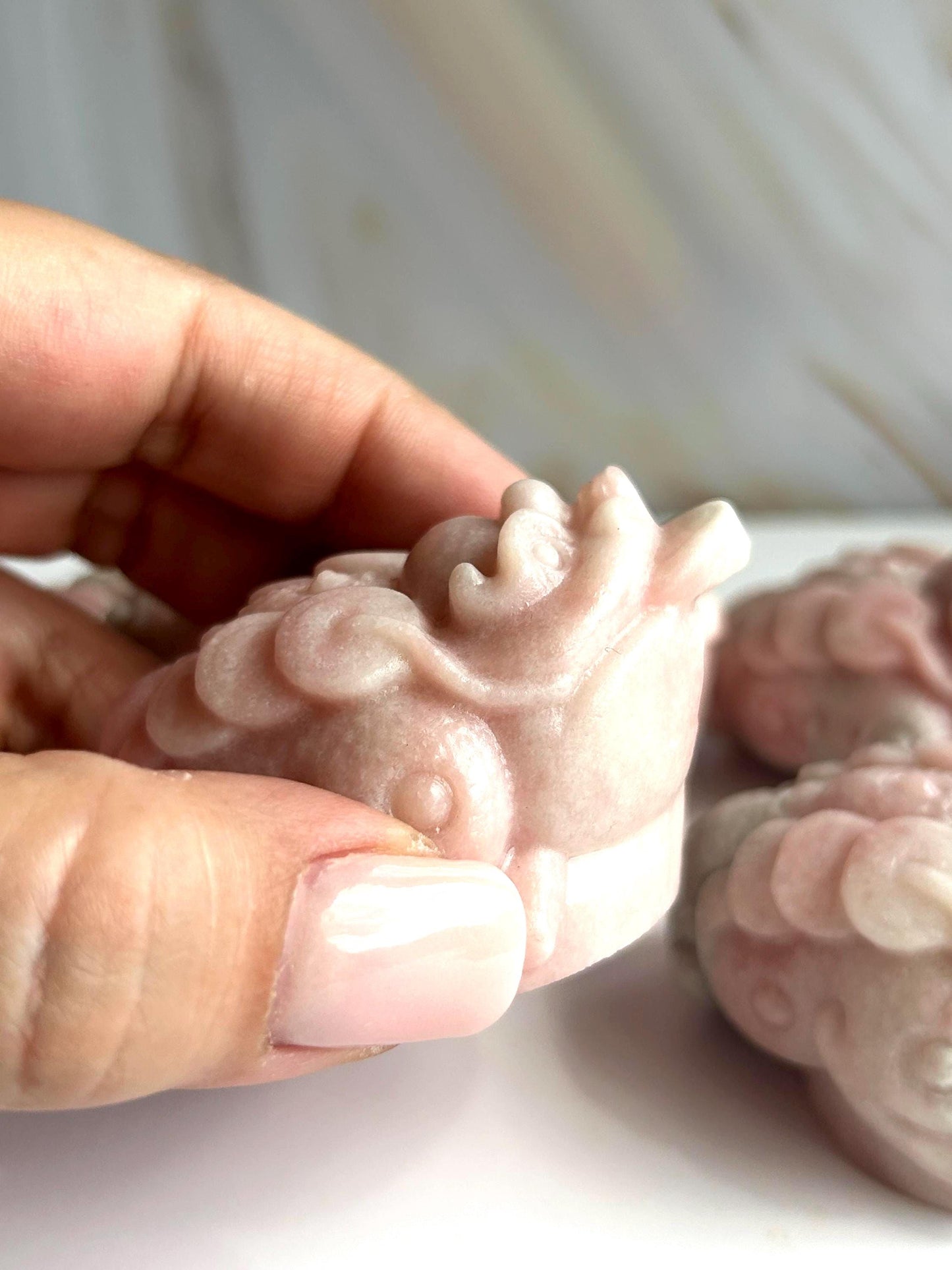 Money Toad Pink Opal Carved Feng Shui Home Decor Crystal Lover birthdays housewarmings Gift Office Desk Bedroom Bridesmaid Baby Shower
