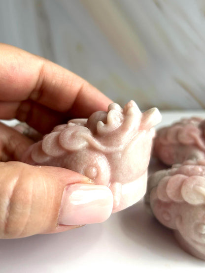 Money Toad Pink Opal Carved Feng Shui Home Decor Crystal Lover birthdays housewarmings Gift Office Desk Bedroom Bridesmaid Baby Shower