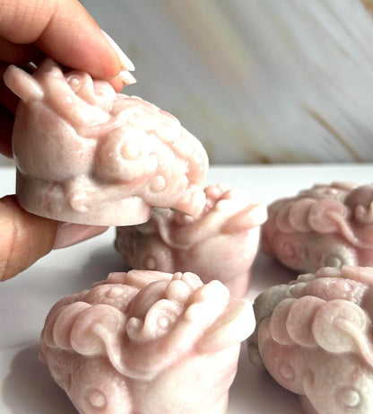Money Toad Pink Opal Carved Feng Shui Home Decor Crystal Lover birthdays housewarmings Gift Office Desk Bedroom Bridesmaid Baby Shower