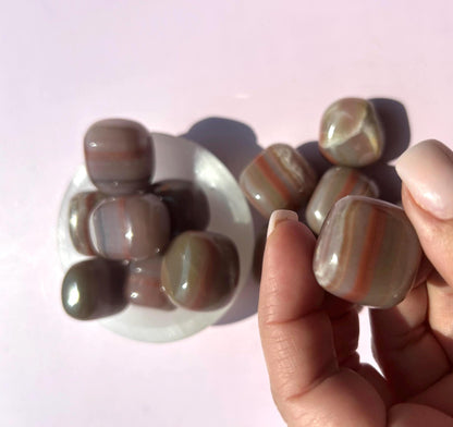 Banded Rose Calcite Polished Crystal Tumbled Stone Unique Rose Decor Baby Shower Gift Lover Mother of the Bride Teacher Yoguis Rose Crystal