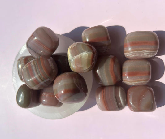 Banded Rose Calcite Polished Crystal Tumbled Stone Unique Rose Decor Baby Shower Gift Lover Mother of the Bride Teacher Yoguis Rose Crystal