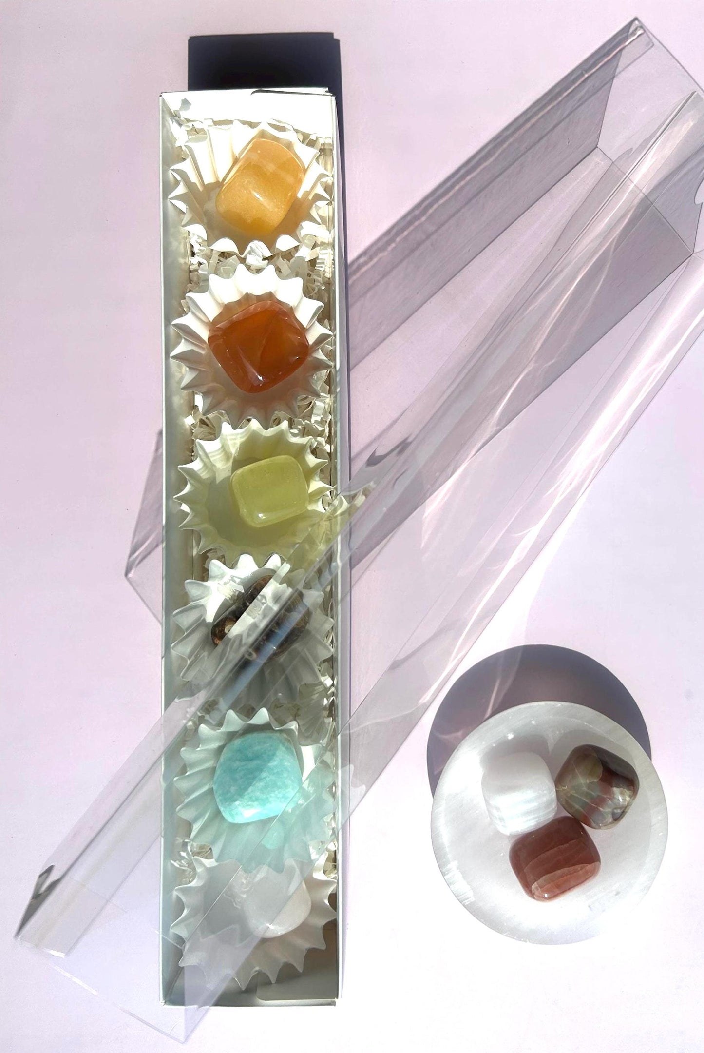 Blue Calcite Polished Crystal Tumbled Stone Calm Sky Blue Decorative Accent home  Bathroom display gift Baby shower gift Bridesmaid Gift