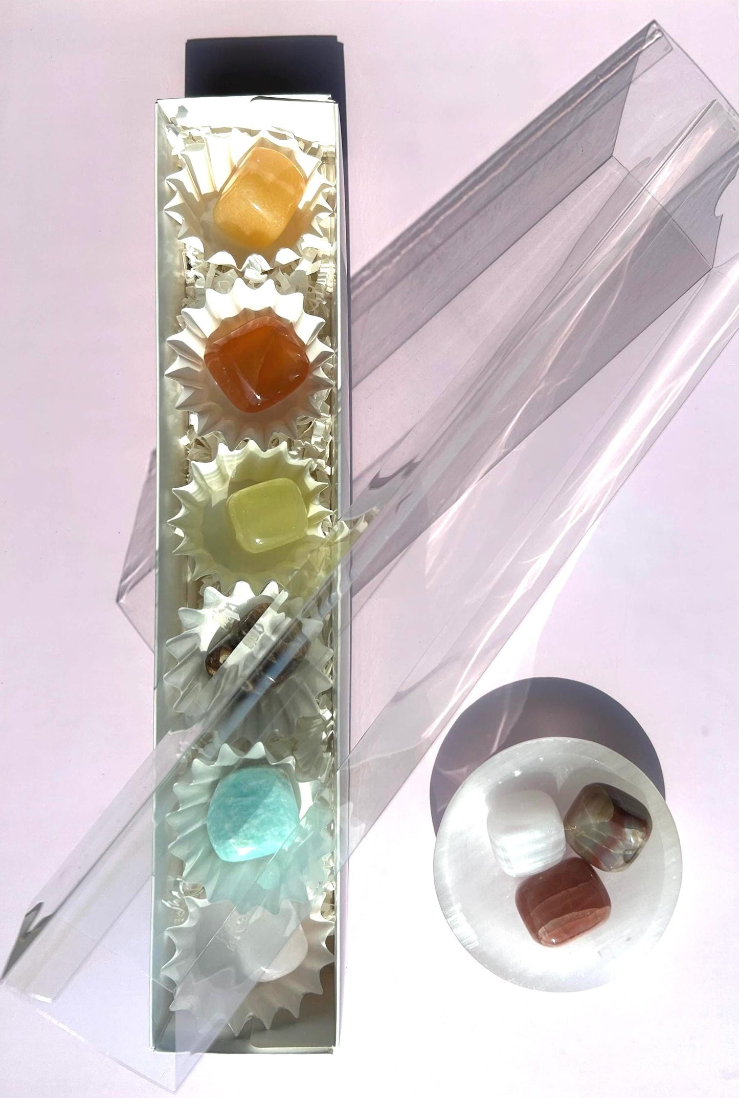 Caribbean Calcite Polished Crystal Tumbled Stone Calm Blue Decorative Accent home  Bathroom display gift Baby shower gift Bridesmaid Gift